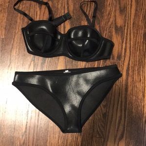 Faux leather swimsuit